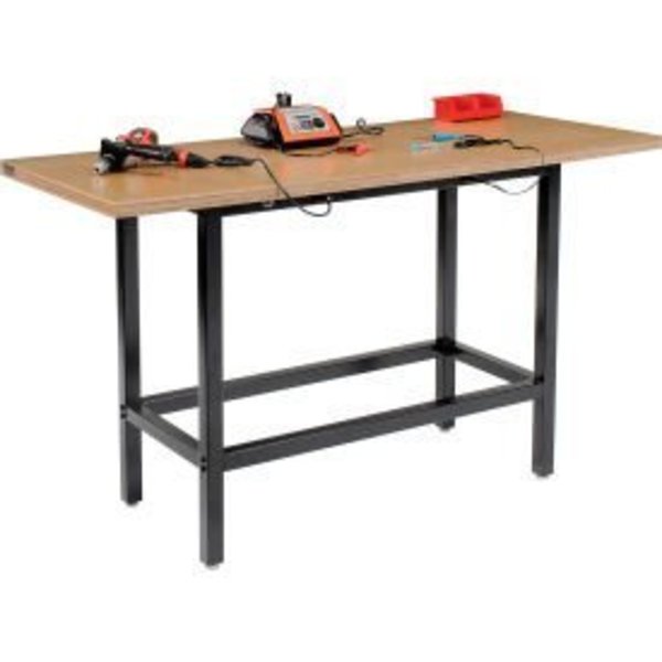 Global Equipment Standing Height Workbench w/ Shop Top Square Edge, 72"W x 30"D, Black 318953